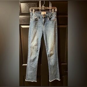 Free People Raw Hem Straight Leg Jeans